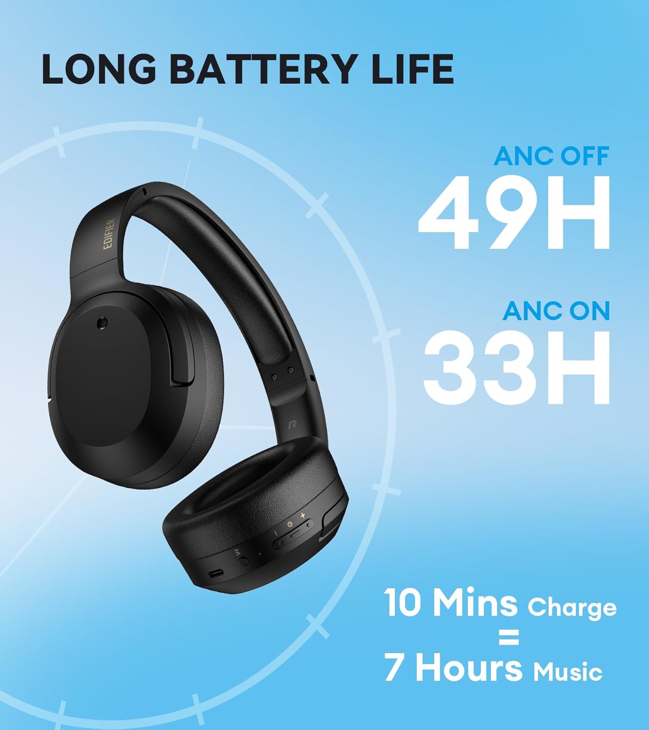 EDIFIER BRAND HEADPHONE W820NB PLUS BLACK