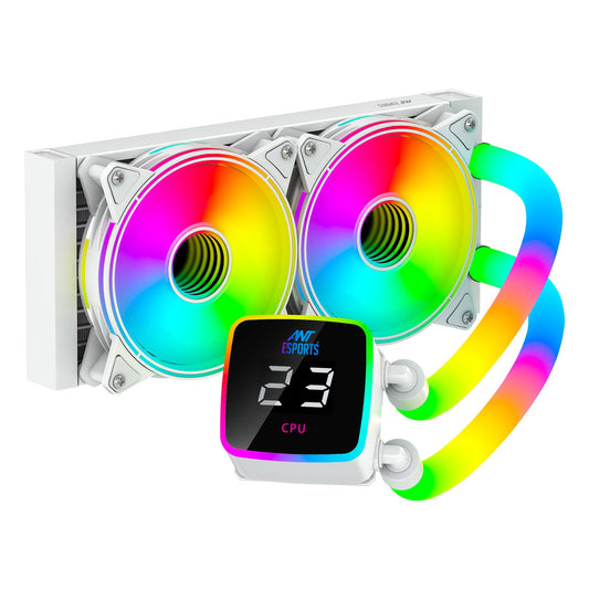 ANT ESPORTS ICE GLOW 240MM AIO LIQUID COOLER ARGB WHITE