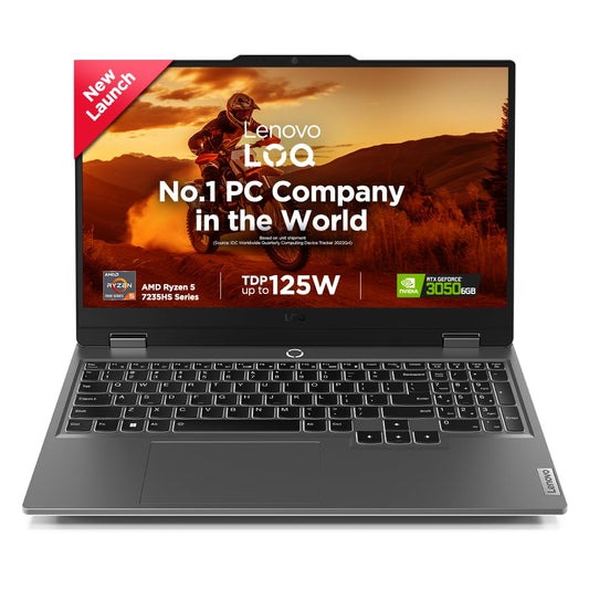 LENOVO LOQ, AMD RYZEN 5 7235HS, NVIDIA RTX 3050 6GB, 12GB RAM, 512GB SSD, 15.6"(39.6CM), 144HZ, WINDOWS 11, OFFICE HOME 2024, GREY, 2.4KG, 83JC00EEIN