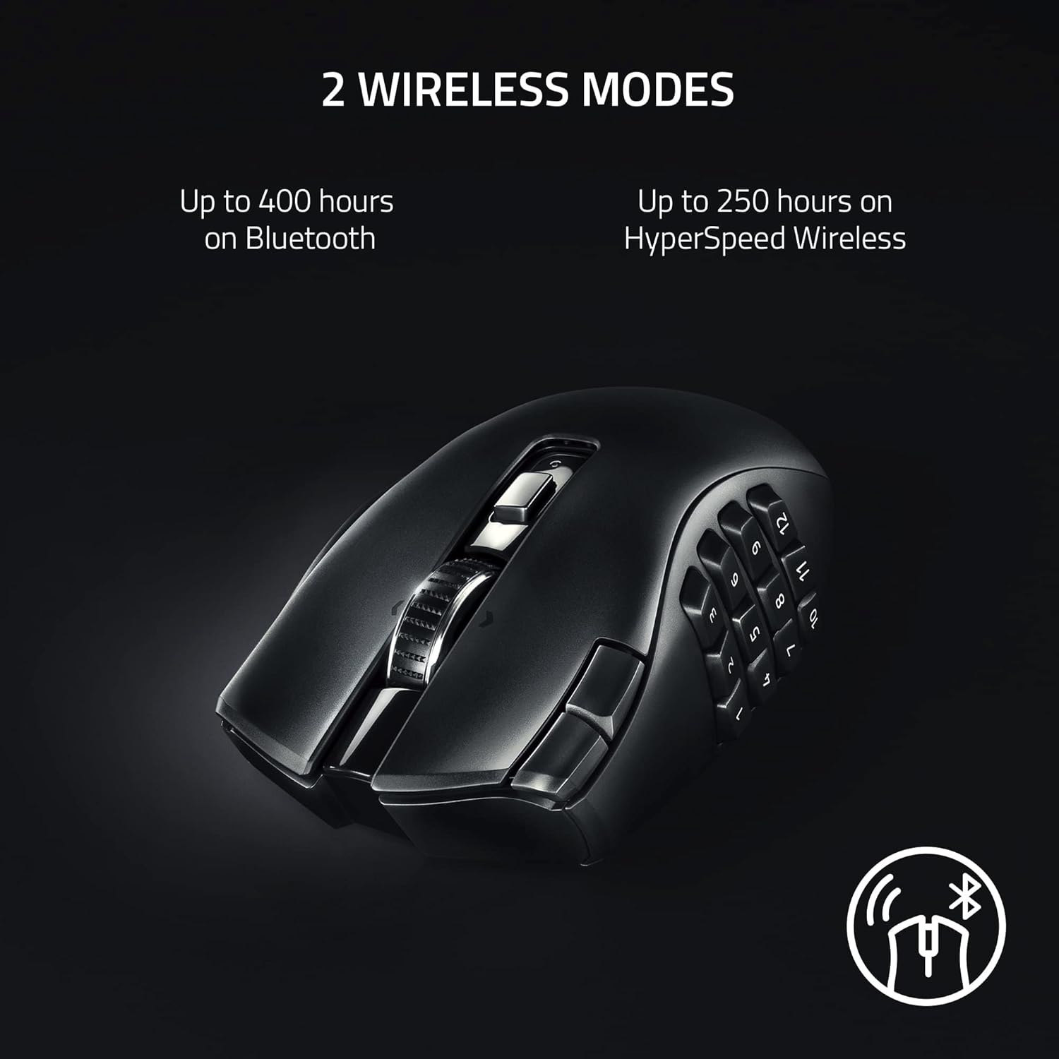 RAZER NAGA V2 HYPERSPEED - WIRELESS MMO GAMING MOUSE RZ01-03600100