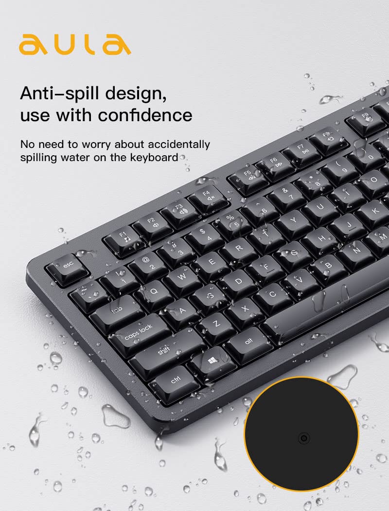 WIRELESS KEYBOARD & MOUSE COMBO,AC202B, BLACK