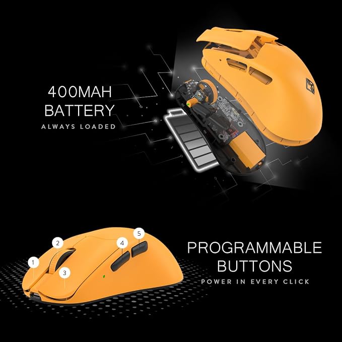 Cosmic Byte Ignis Wireless Tri-Mode Gaming Mouse CB Amber