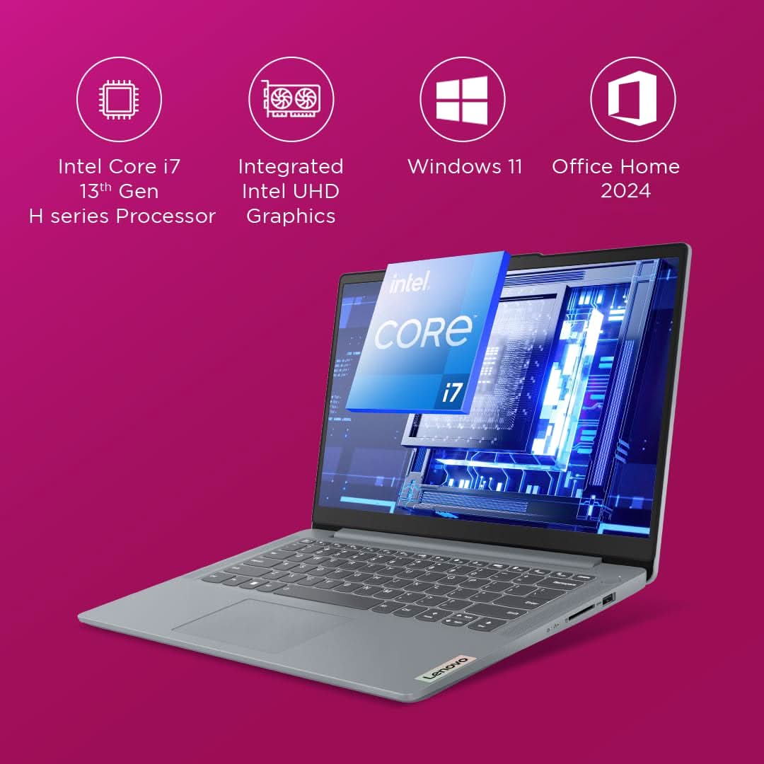 LENOVO IDEAPAD SLIM 3 13TH GEN INTEL CORE I7-13620H 15.6" (39.62CM) FHDIPS300 NITS THIN&LIGHT LAPTOP (16GB/512GB SSD/INTEL UHDGRAPHICS/WIN11/OFFICE HOME 2024/1YRADP FREE/ARCTIC-GREY/1.6KG), 83EM00GTIN