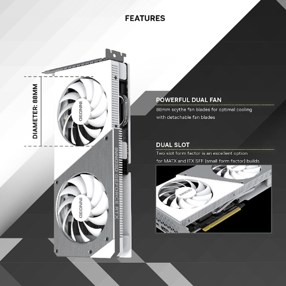 INNO3D NVIDIA GEFORCE RTX 4060 TWIN X2 OC WHITE 8GB GDDR6 GRAPHICS CARD