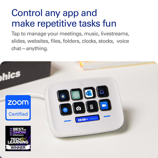 Elgato Stream Deck Neo USB Productivity Controller, 8 Customizable Keys 10GBJ9911
