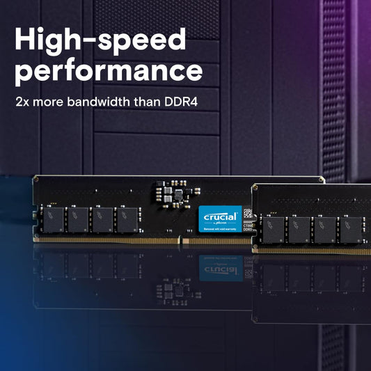 CRUCIAL 64GB KIT (2X32GB) DDR5-5600 UDIMM CL46 RAM CT2K32G56C46U5