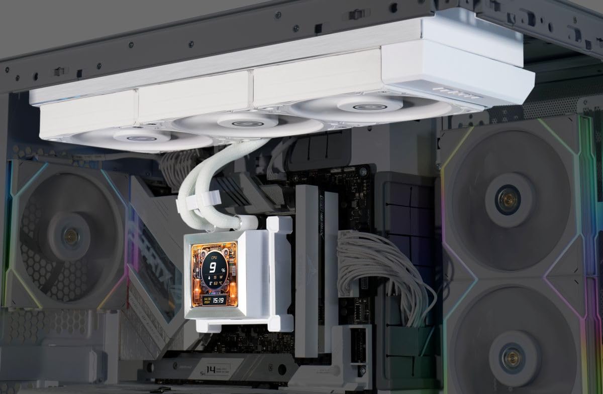 LIAN LI HYDROSHIFT LCD 360S LIQUID COOLER WITH HEATSINK- WHITE (G89.GHSLCD36SW.IN)