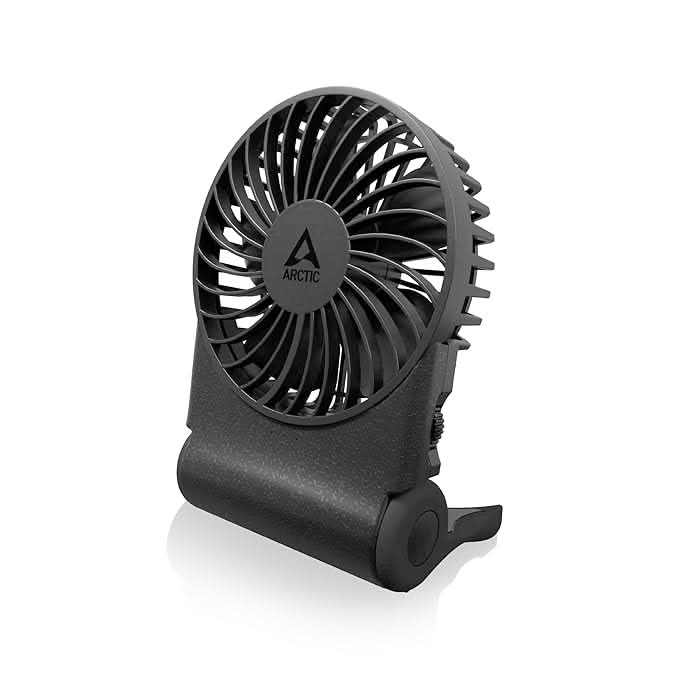 ARCTIC Summair 2Go (Black) - Rechargeable Powerful Handheld Fan