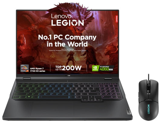 LENOVO LEGION PRO 5 AMD RYZEN 7 7745HX 16 INCH (40.64CM) WQXGA-IPS 240HZ 500NITS GAMING LAPTOP (16GB/1TB SSD/WIN/NVIDIA RTX 4060 8GB/GREY/2.5KG), 82WM00B5IN