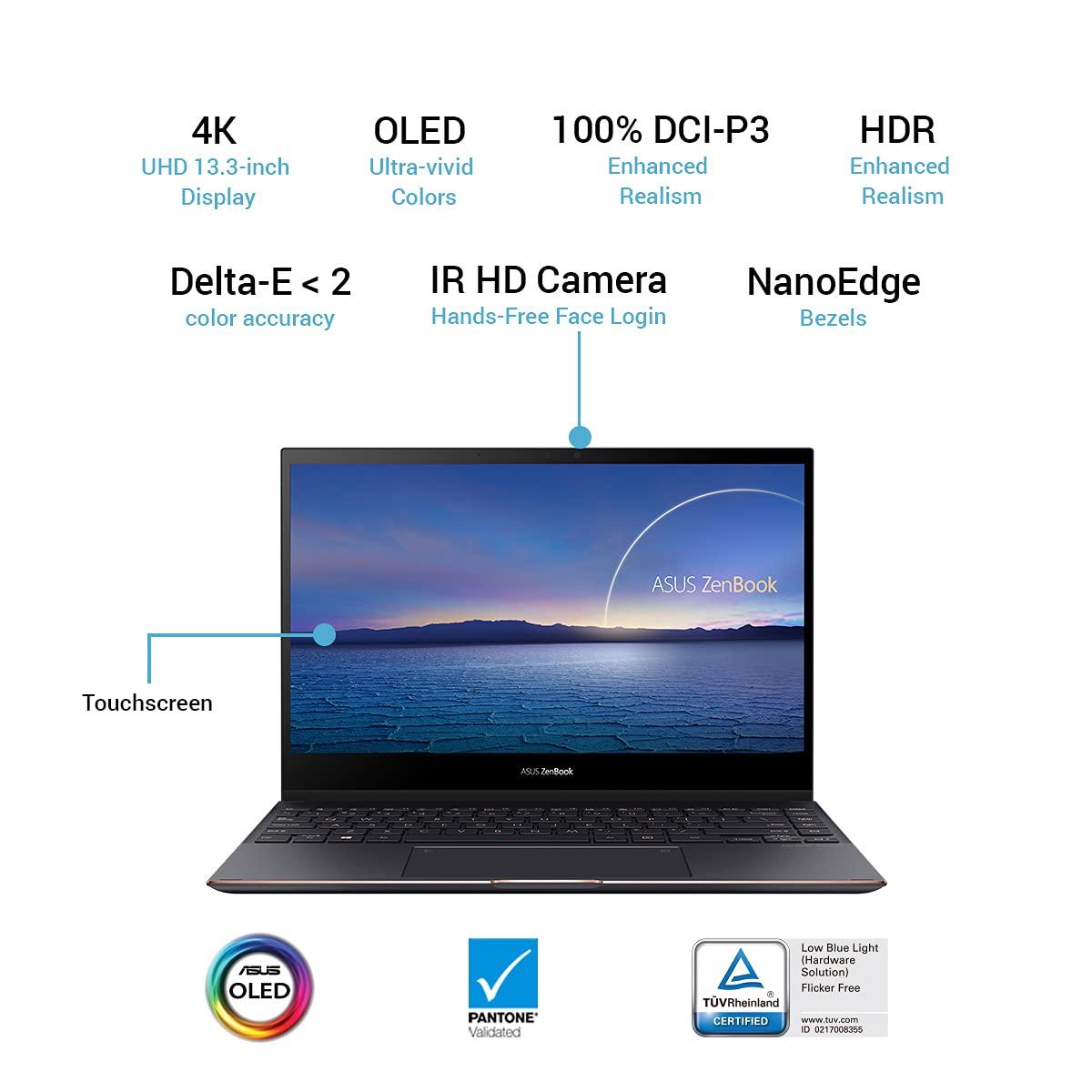 ASUS ZENBOOK FLIP S OLED, INTEL EVO CORE I7-1165G7 11TH GEN, 13.3 INCHES UHD TOUCH THIN AND LIGHT 2-IN-1 LAPTOP (16GB/1TB SSD/WINDOWS 10/OFFICE 2019/IRIS X GRAPHICS/JADE BLACK/1.2 KG), UX371EA-HL701TS