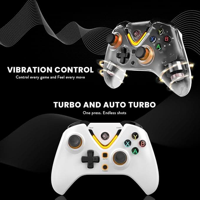 Cosmic Byte Ares Tri-Mode Wireless & Wired Controller for PC – 2.4GHz, Bluetooth, USB-C Wired, Hall Effect Joysticks, Dual Vibration (White)