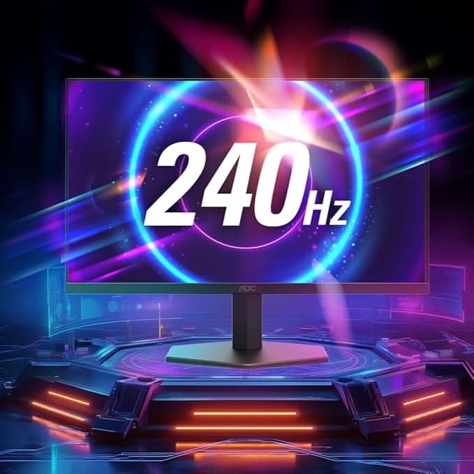 AOC 24G11ZE 23.8 FHD IPS Gaming Monitor - Black | 240Hz Refresh| 0.3ms MPRT, 1920 X 1080|Adaptive Sync| HDR10| 3-Sided Frameless| Low Input lag|Flicker Free| Low Blue Mode