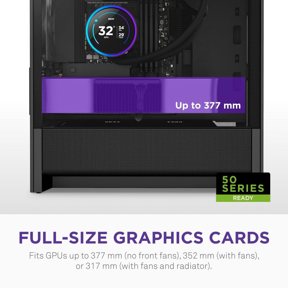 NZXT H3 Flow (2025) Micro-ATX Mid-Tower Gaming Cabinet - Black (CC-H31FB-01)