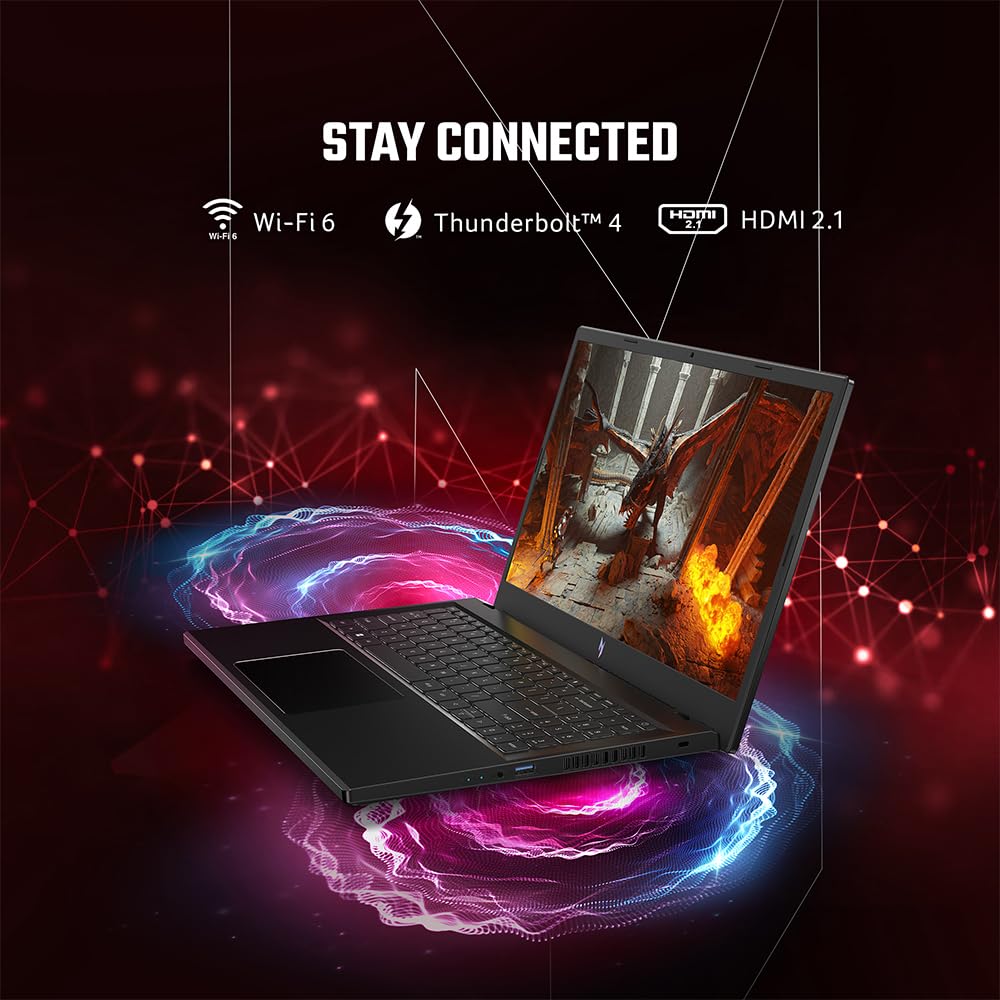 Acer Nitro V15, Intel Core i7-13th Gen 13620H Processor, NVIDIA GeForce RTX 4050-6GB GDDR6(16GB DDR5, 1TB) IPS FHD, 15.6"/39.6cm, 165Hz, Win 11 Home, Obsidian Black, 2.1KG, ANV15-51, Gaming Laptop