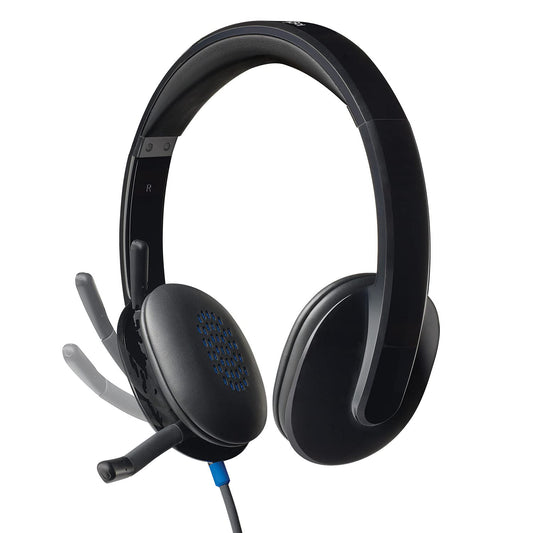 LOGITECH H540 STEREO WIRED ON EAR HEADPHONES WITH MIC WITH NOISE-CANCELLING USB