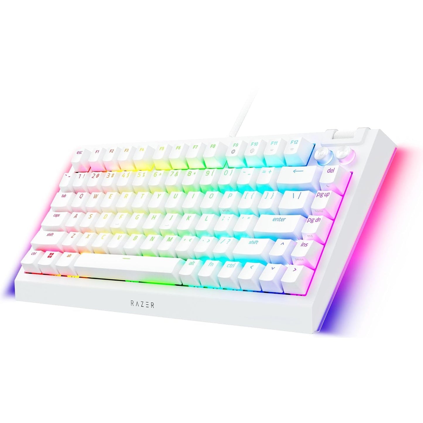 Razer BlackWidow V4 75% - Hot-swappable Mechanical Gaming Keyboard - White Edition - US Layout - World Packaging