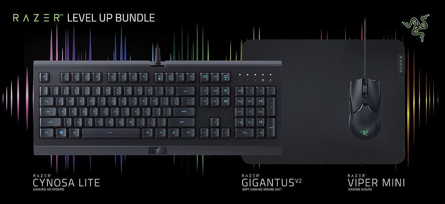 Razer Level Up Bundle – Cynosa Lite Viper Mini Gigantus V2 - Medium – US Layout FRML Packaging