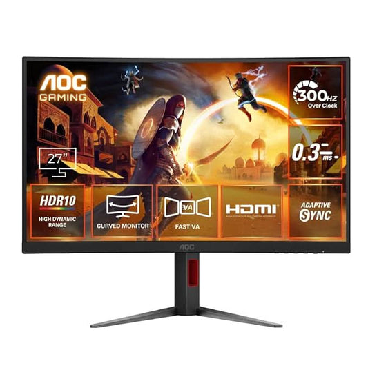 AOC 27 1500 R, FHD 1920X1080, 280 HZ, 0.3MS, 300 CD/M², HDMI 2.0 X 1, DP 1.4 X 1, NTSC 108% / SRGB 1