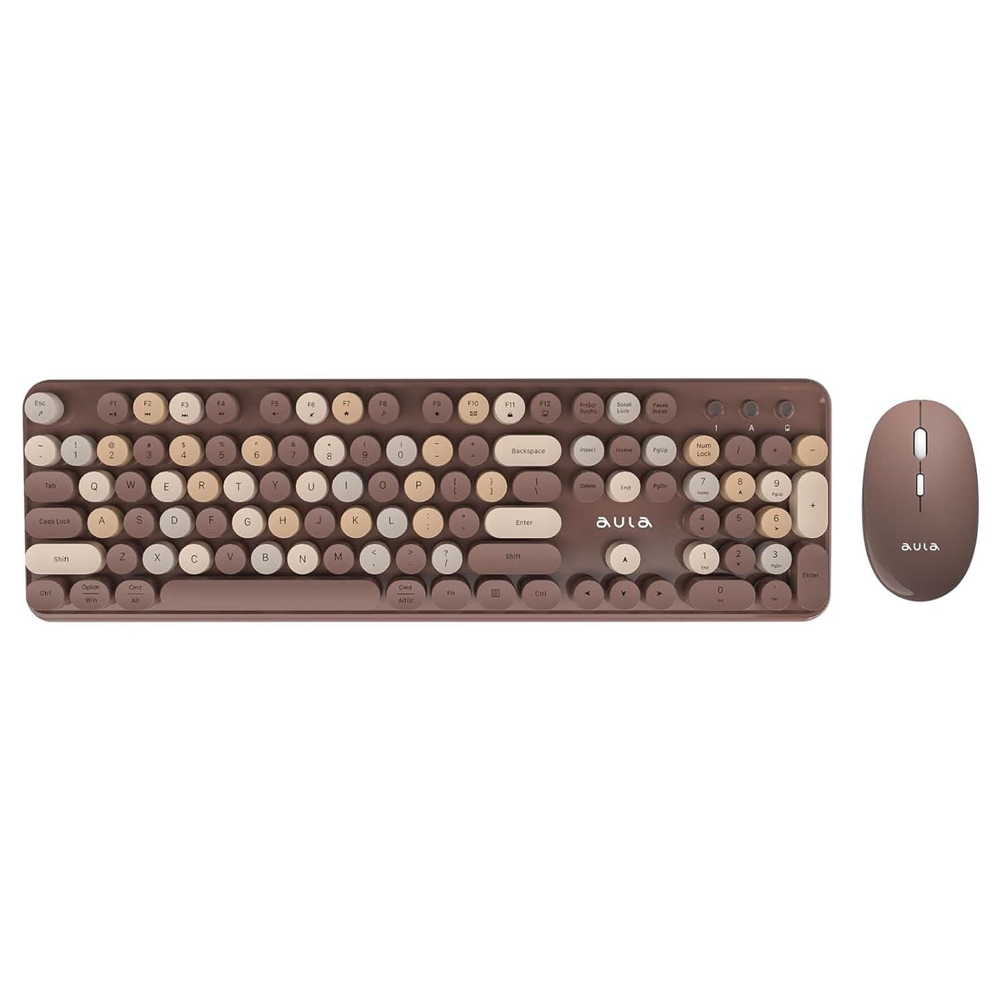 AC306 WIRELESS KEYBOARD WITH RETRO KEYS ,MIX BROWN