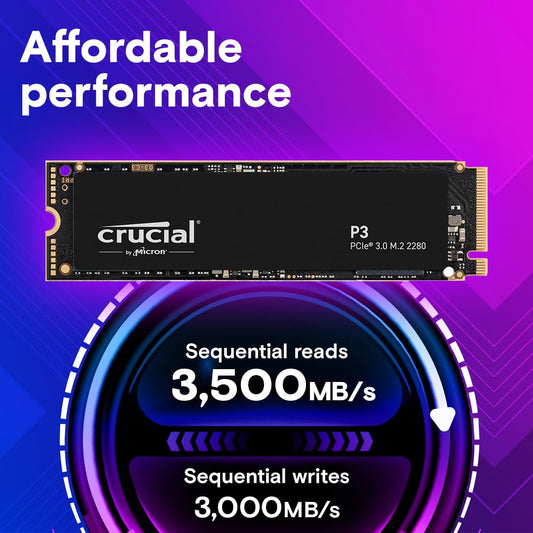 CRUCIAL P3 500GB NVME PCIE M.2 SSD CT500P3SSD8