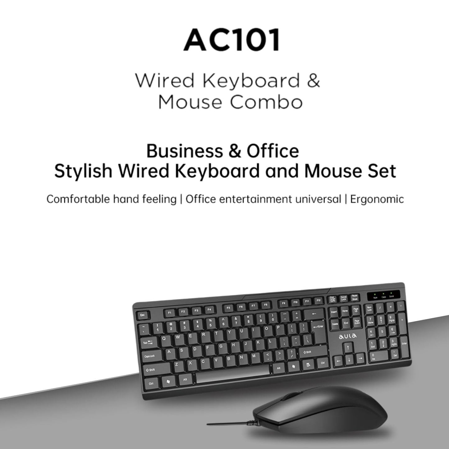 AC101 WIRED KEYBOARD AND MOUSE COMBO | BLACK
