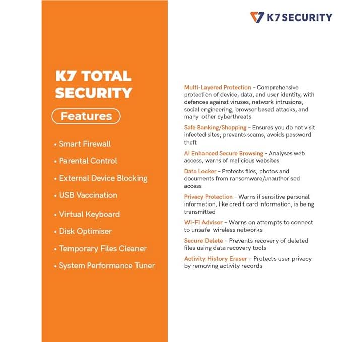 K7 Security K7, Total Security, 1 User, Email Delivery In 2 Hours