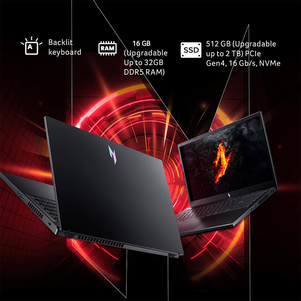 ACER NITRO AMD RYZEN 7 OCTA CORE 7735HS - (16 GB/512 GB SSD/WINDOWS 11 HOME/6 GB GRAPHICS/NVIDIA GEFORCE RTX 4050) ANV15-41 GAMING LAPTOP (15.6 INCH, OBSIDIAN BLACK)