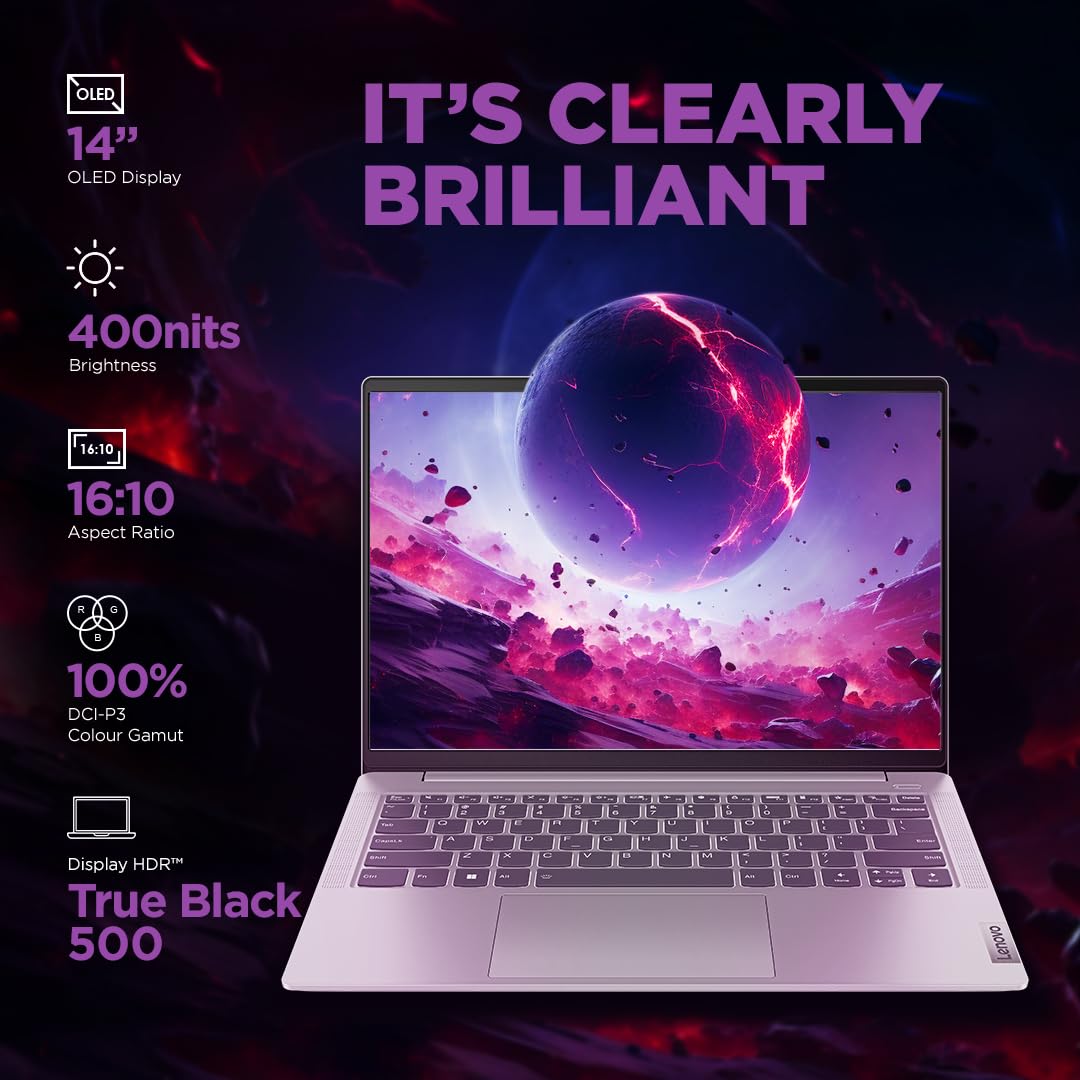 LENOVO IDEAPAD SLIM 5 INTEL CORE ULTRA 5 125H BUILT-IN AI 14" (35.5CM) WUXGA-OLED 400NITS THIN & LIGHT LAPTOP (16GB/1TB SSD/WIN 11/MSO 21/FHD+IR CAM/1YR ADP FREE/GREY/1.4KG), 83DA008VIN