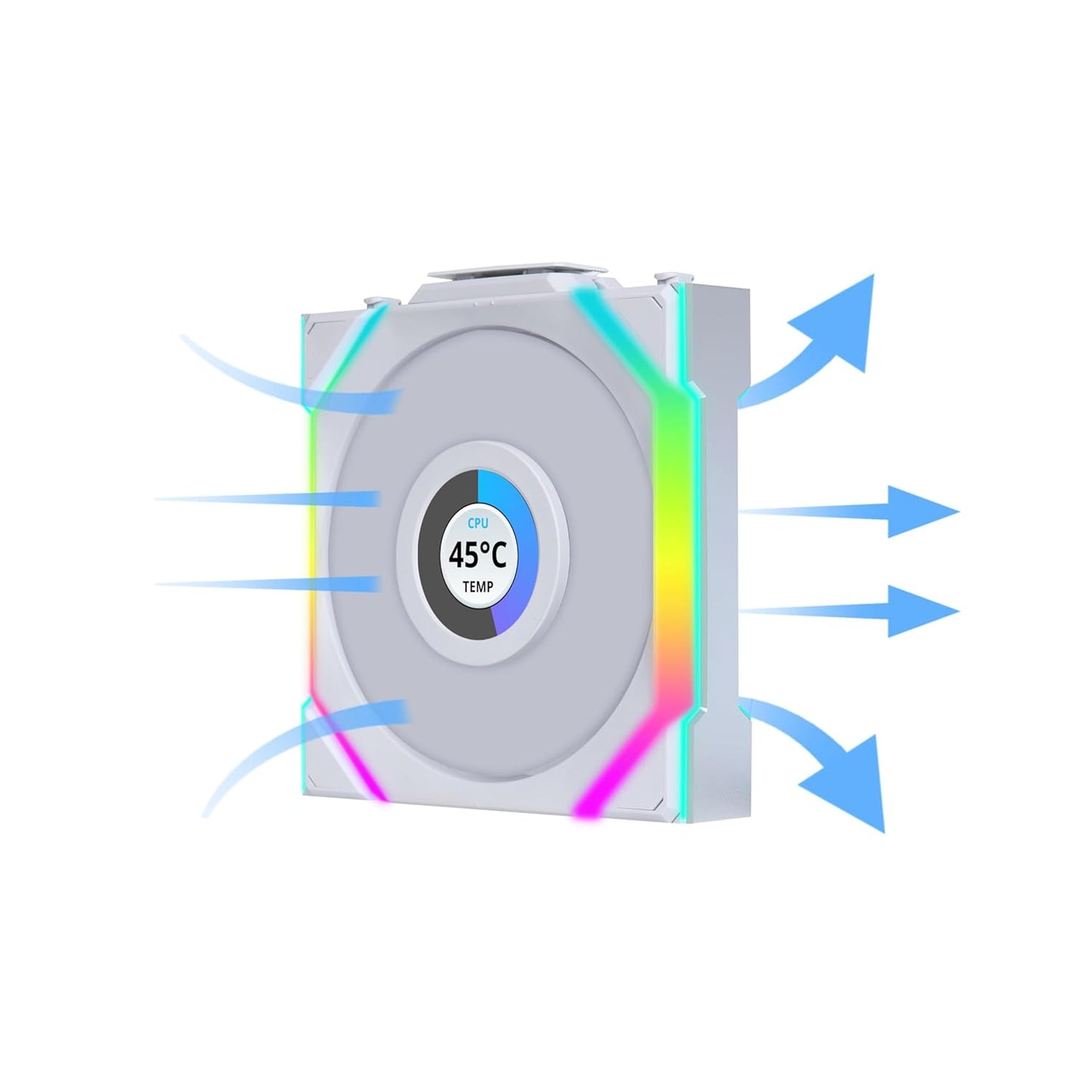 LIAN LI UNI FAN SL WIRELESS LCD 3 X 120MM KIT CASE FAN I COOLER- WHITE I G99.12SLLCD1W3W.IN