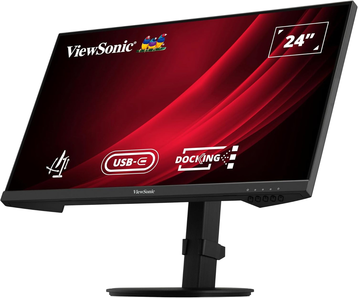 ViewSonic VG2409U-2 24” FHD 100Hz Frameless IPS Monitor with USB-C Hub, HDMI, DisplayPort In/Out, USB, Ergonomic Stand for Home & Office