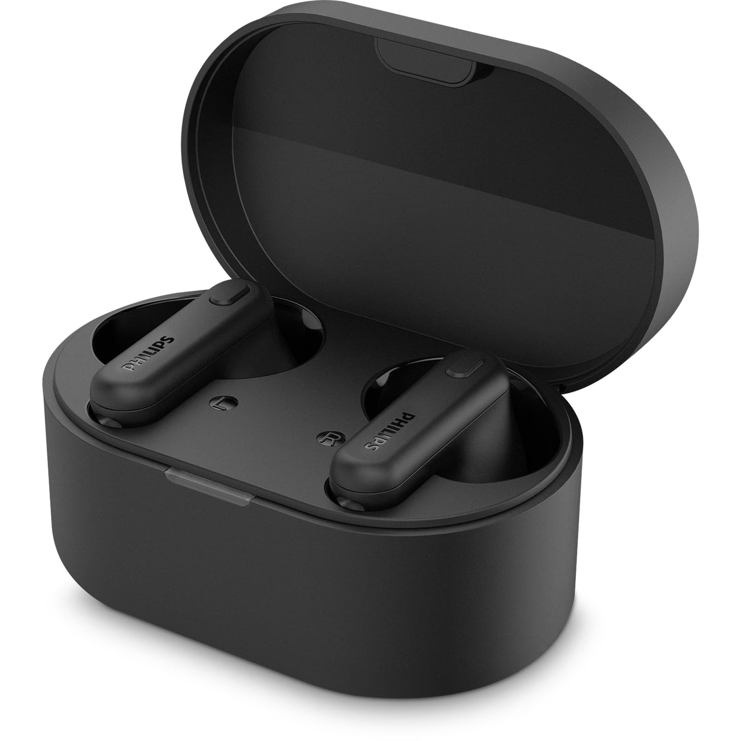 PHILIPS TAT1108BK/00 TRUE WIRELESS EARBUDS, IN-EAR ACTIVE NOISE CANCELLING BLUETOOTH V5.3 EARPHONES WITH MIC, 15H PLAY TIME, SHANK SHAPE, IPX4, TOUCH CONTROLS & CHARGING CASE FOR IPHONE/IPAD (BLACK)