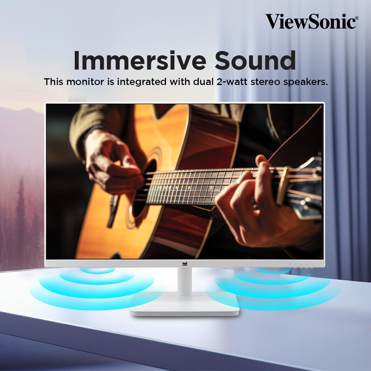 ViewSonic VA2732-MH-W, 27-inch (68.58cm) Full HD Monitor, SuperClear IPS Panel, 100Hz, 1ms, sRGB 109%, HDMI, VGA, Dual Speakers, Eye ProTech+, Borderless Design, White