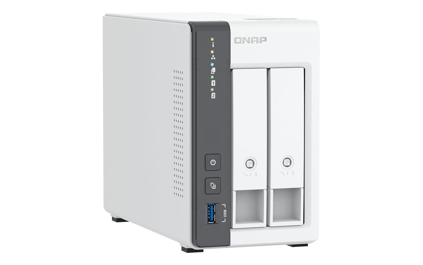 QNAP TS-216G 2-BAY NAS, QUAD-CORE CPU, 2.5GBE, 4GB RAM, BLACK, RACK MOUNT, COMPATIBLE WITH HARD DRIVE, DISK DRIVE