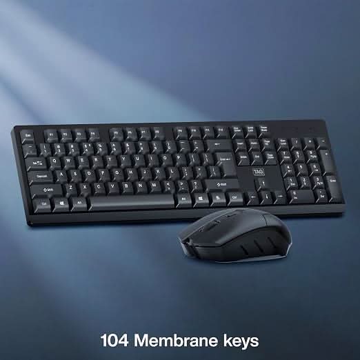 TAG KBWM1200 Black Wireless Keyboard and Mouse Combo