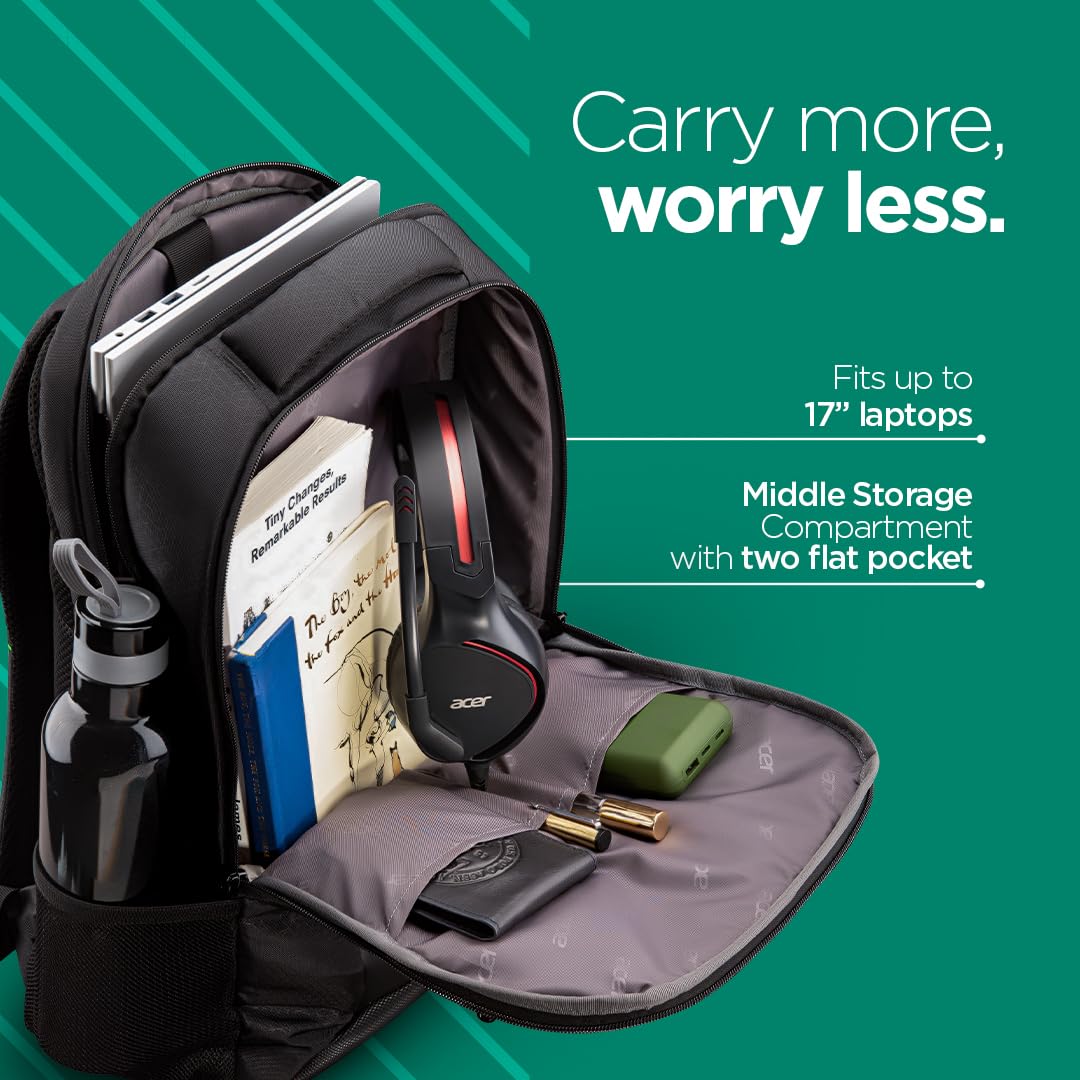 acer 15.6 laptop backpack ACER TRENZO NEW AIRMESH PADDED PREMIUM BLACK 15.6" LAPTOP BACKPACK