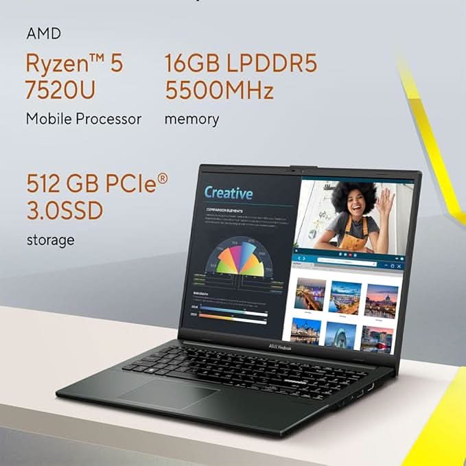 ASUS VIVOBOOK GO 15 E1504FA-NJ549WS [R5-7520U RYZEN/16GB/512GB SSD/WIN11 HOME+MSO/15.6 INCH/INTEGRATED GRAPHICS /1 YEAR(S)/BLACK]