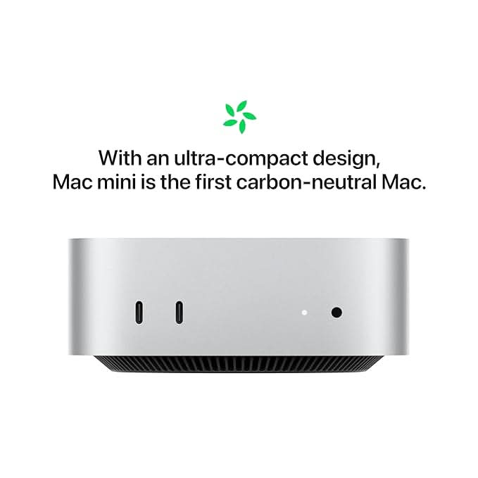 Apple Mac mini M4 chip with 10-core CPU and 10-core GPU, 16GB, 256GB SSD
