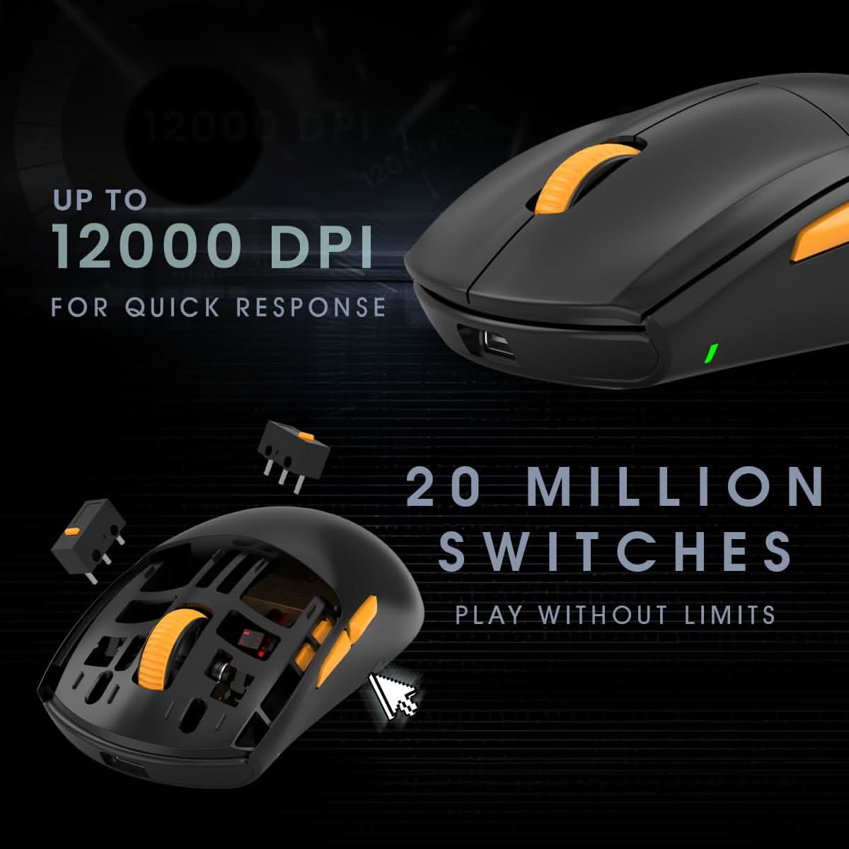 Cosmic Byte Atlas Tri-Mode Gaming Mouse (Black)