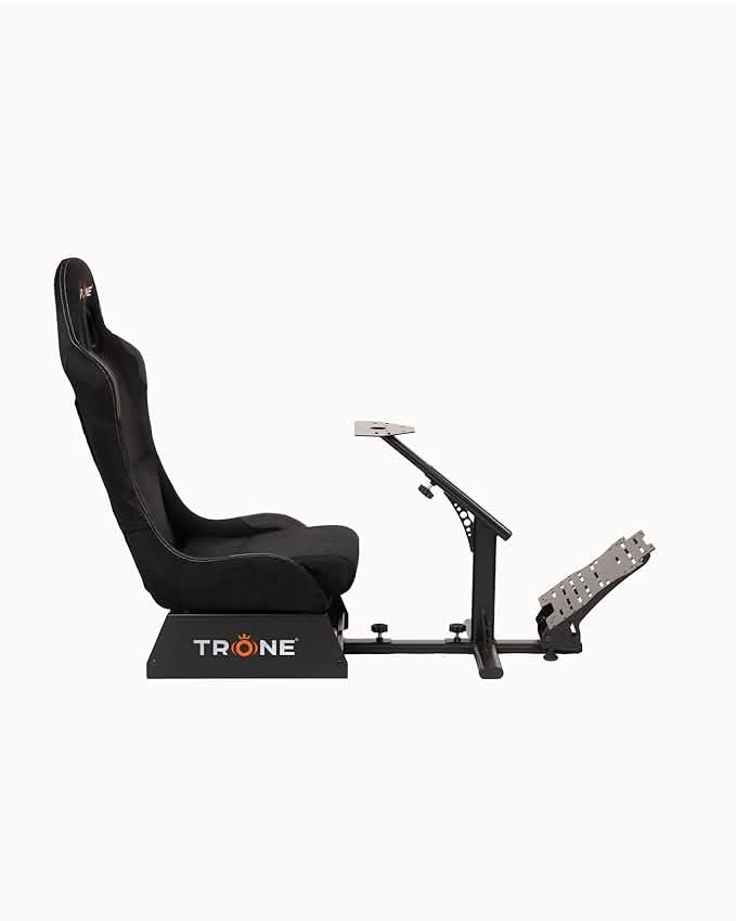 TRONE RS1 Suede Black Racing Simulator Gaming Chair with Seat Driving Cockpit