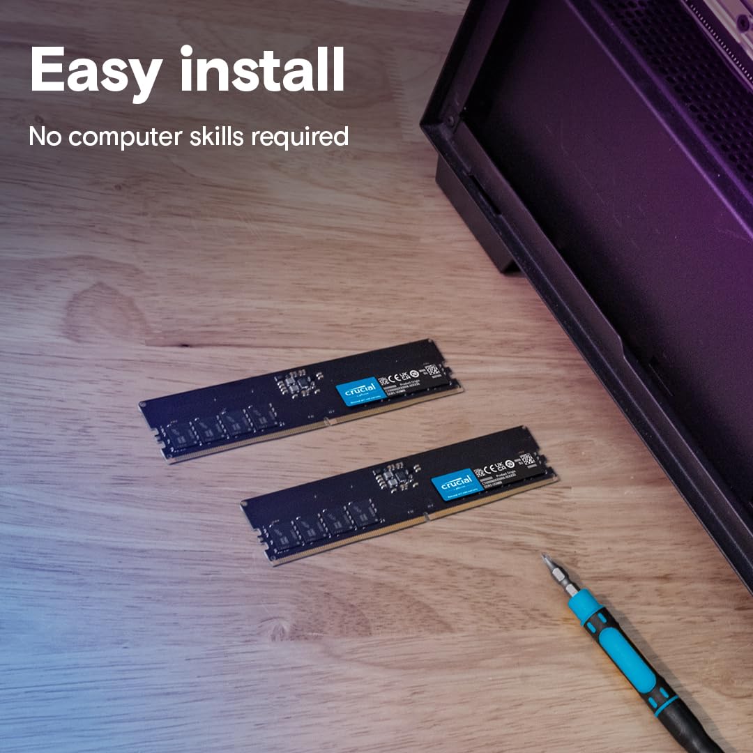 CRUCIAL 32GB DDR5-4800 UDIMM CL40 RAM CT32G48C40U5