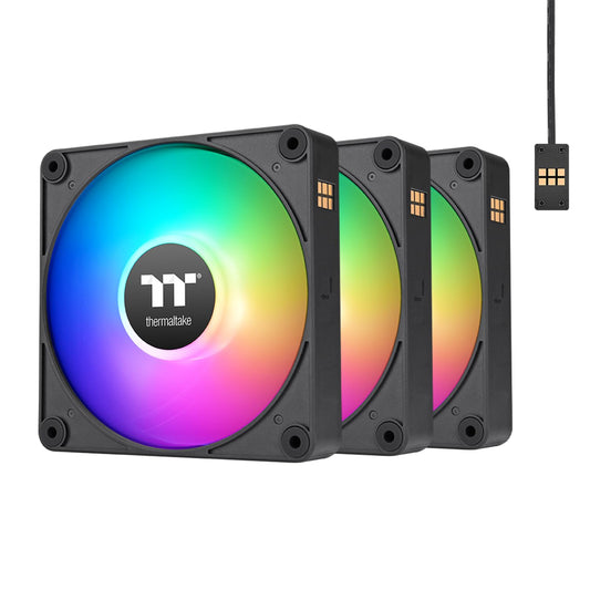 Thermaltake CT120 EX ARGB Reverse PC Cooling Fan, Black (3-Fan Pack)