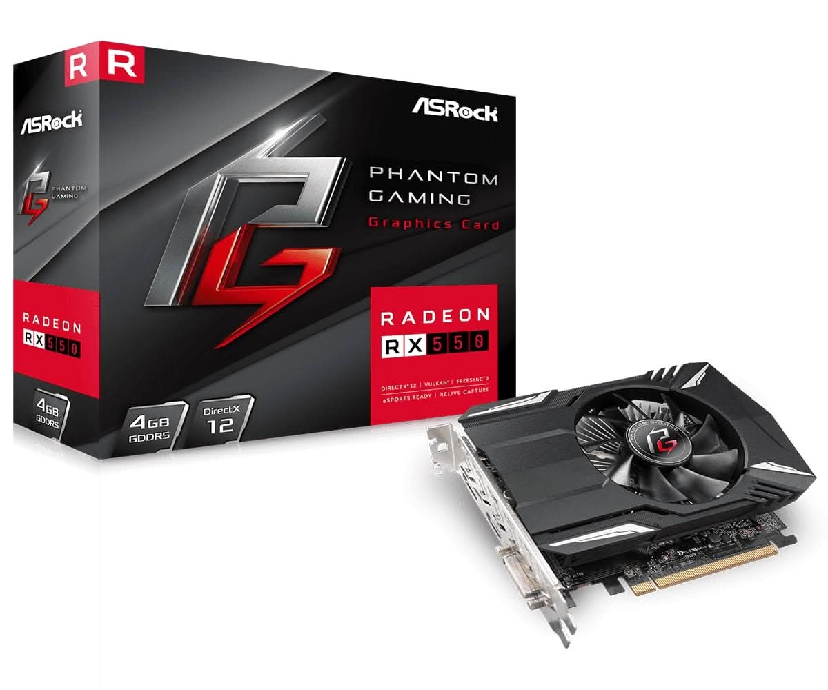 ASROCK RX 550 PHANTOM GAMING 4GB GRAPHICS CARD