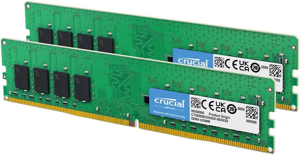 CRUCIAL 16GB KIT (2X8GB) DDR4-3200 UDIMM CL22 RAM CT2K8G4DFRA32A