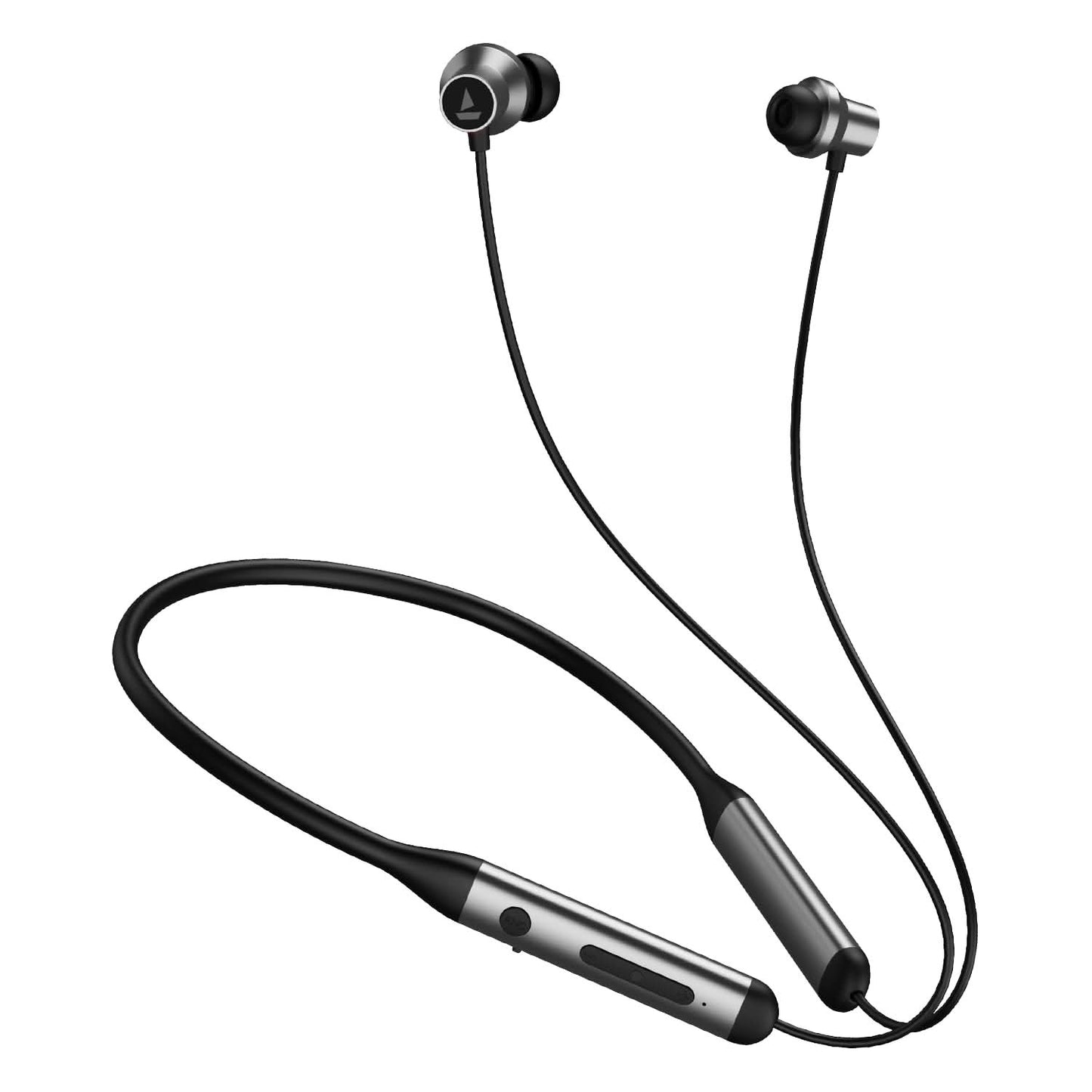 BOAT ROCKERZ 280 ANC W/CRYSTAL BIONIC SOUND POWERED BY DIRAC OPTEO, ACTIVE NOISE CANCELLATION, 13MM DRIVERS, ASAP CHARGE, 24H PLAYBACK & ENX TECH IN- EAR BLUETOOTH NECKBAND(GUNMETAL BLACK)