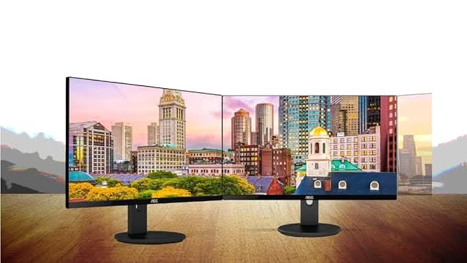 AOC 21.5 IPS Borderless, FHD 1920 x 1080, 100 Hz, 250 cd/m², 4MS, VGA x1, HDMI x1.NTSC 77% / sRGB 102% , Black , Flicker Free , Low Blue Mode, Multitasking Screen Display, Bottom Connectivity of INPUT.