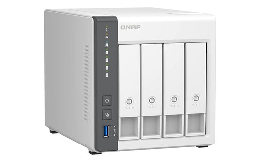 QNAP TS-433-4G 4 BAY NAS WITH QUAD-CORE PROCESSOR, 4 GB DDR4 RAM AND 2.5GBE + GBE LAN NETWORK (DISKLESS) WHITE