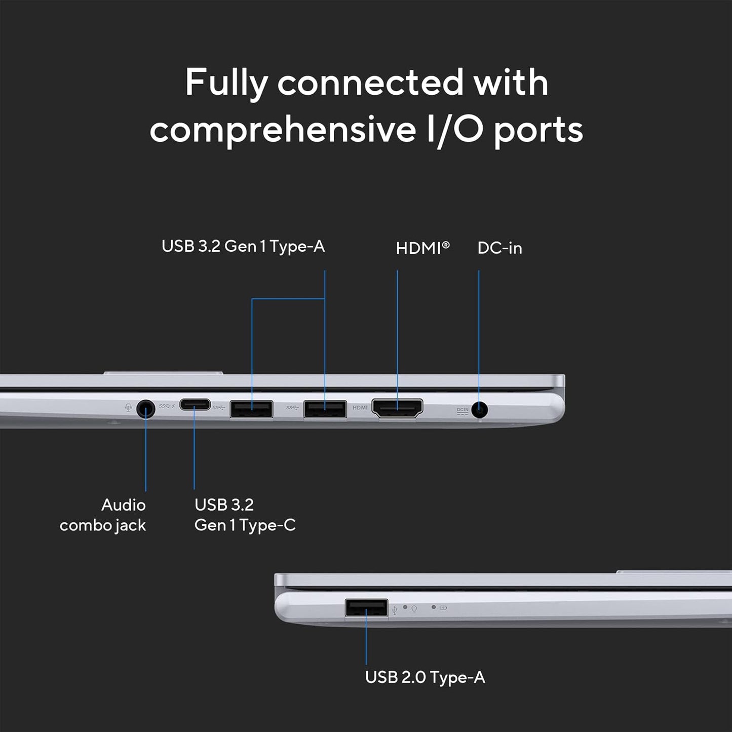ASUS INTEL CORE I5-1335U /16GB (8*2) DDR4 / 512GB PCIE 4.0 SSD / 15.6-INCH / 3K (2880 X 1620) OLED 16:9 /COOL SILVER /BACKLIT KB / WIN 11 HOME / MS OFFICE LAPTOP K3504VAD-MA542WS