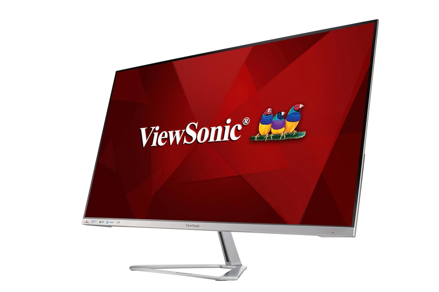 ViewSonic Gaming 32 inch FHD HDR10 IPS sRGB 104%, with Slim Bezel, Metallic Triangle Sliver Stand, Dual Speaker, 75Hz, Eye-Care, Flicker Free HDMI, Display Port- VX3276-MHD-3