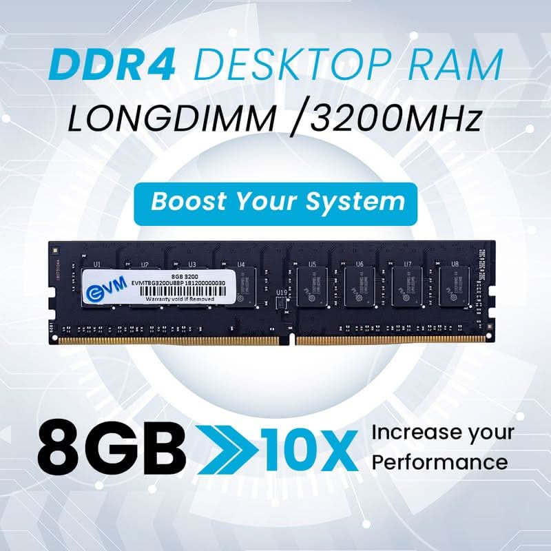 EVM 8GB DDR4 Desktop RAM 3200MHz - (EVMT8G3200U88P)