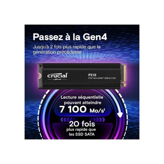 CRUCIAL P310 1TB PCIE GEN4 2280 NVME M.2 SSD WITH HEATSINK CT1000P310SSD5